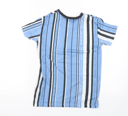 George Boys Blue Striped  Basic T-Shirt Size 9-10 Years
