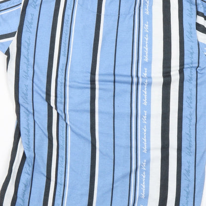 George Boys Blue Striped  Basic T-Shirt Size 9-10 Years