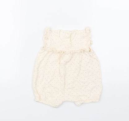 George Girls Beige Spotted  Babygrow One-Piece Size 3-6 Months