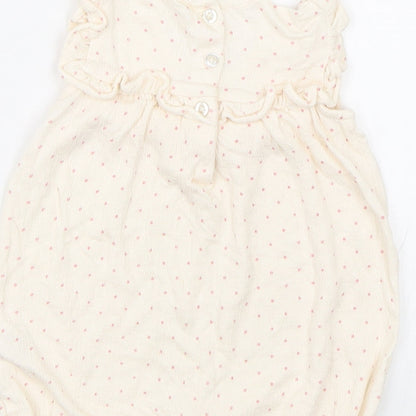 George Girls Beige Spotted  Babygrow One-Piece Size 3-6 Months