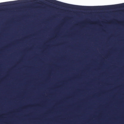 Matalan Girls Blue Striped  Cropped T-Shirt Size 10 Years