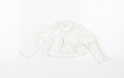 Bluezoo Girls White   Cardigan Jumper Size 3-6 Months