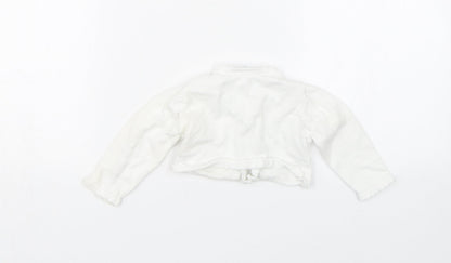Bluezoo Girls White   Cardigan Jumper Size 3-6 Months