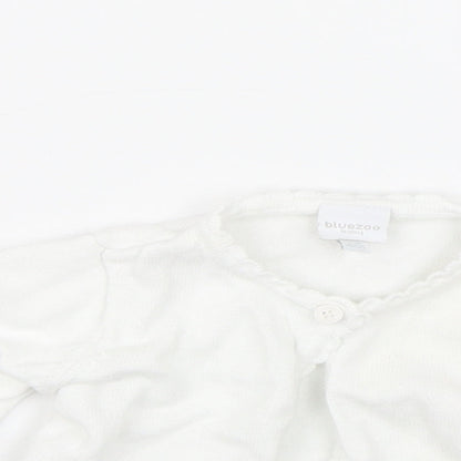 Bluezoo Girls White   Cardigan Jumper Size 3-6 Months