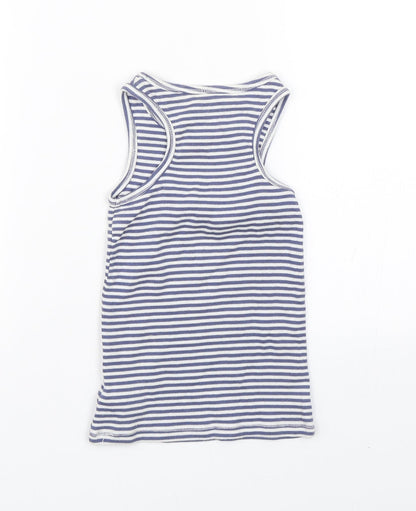 NEXT Girls Blue Striped  Basic Tank Size 5 Years