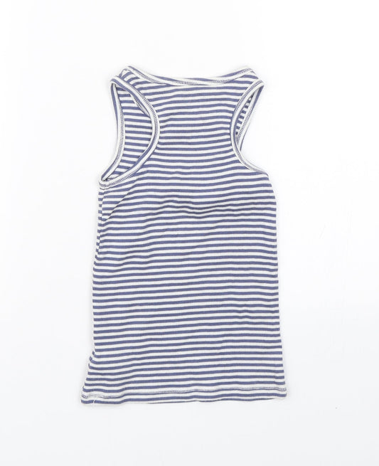NEXT Girls Blue Striped  Basic Tank Size 5 Years