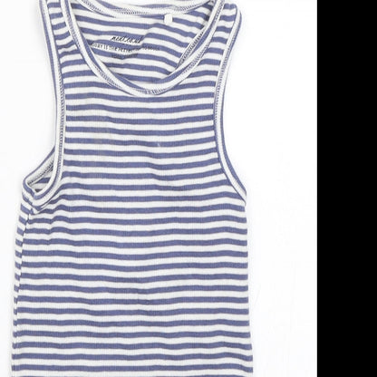 NEXT Girls Blue Striped  Basic Tank Size 5 Years