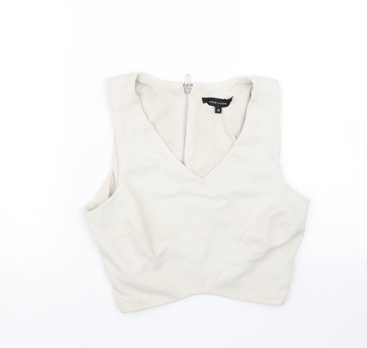 Womens UK Size 12 New Look Grey Cropped Tank