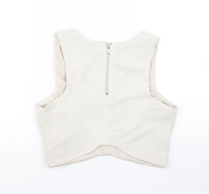 Womens UK Size 12 New Look Grey Cropped Tank