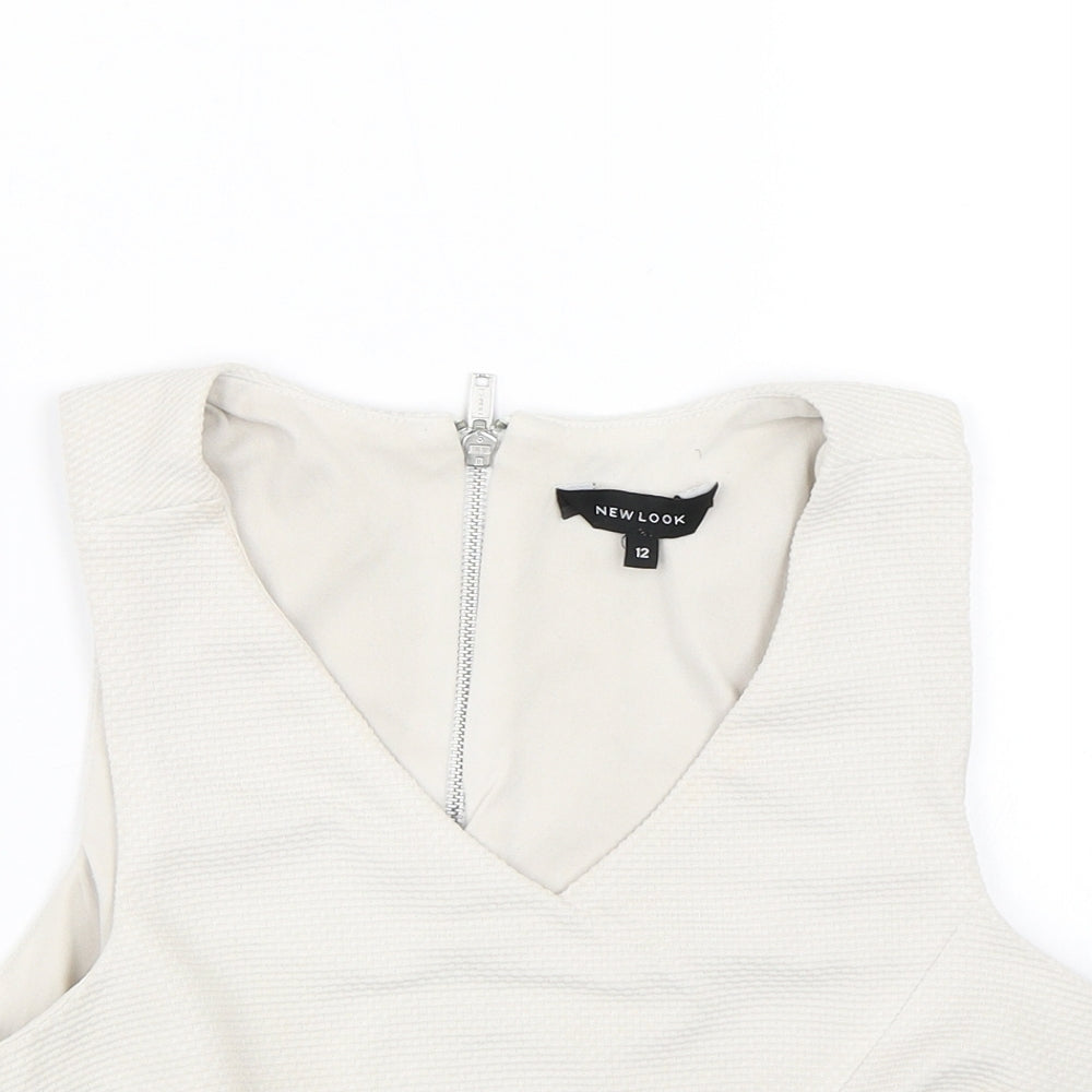 Womens UK Size 12 New Look Grey Cropped Tank