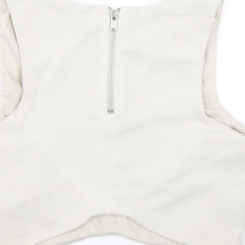 Womens UK Size 12 New Look Grey Cropped Tank