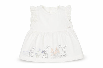 TU Girls White   Tank Dress  Size 3-6 Months  - Rabbits