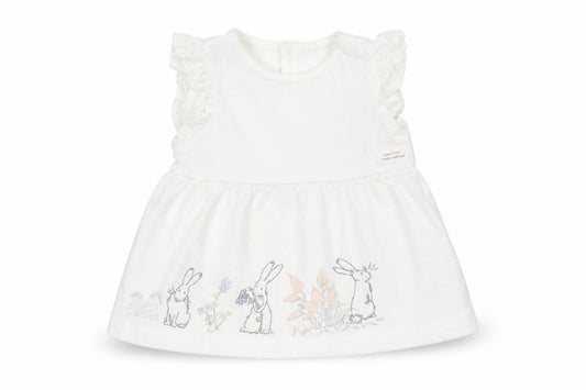 TU Girls White   Tank Dress  Size 3-6 Months  - Rabbits