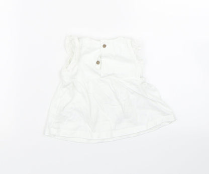 TU Girls White   Tank Dress  Size 3-6 Months  - Rabbits
