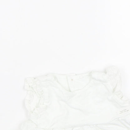 TU Girls White   Tank Dress  Size 3-6 Months  - Rabbits