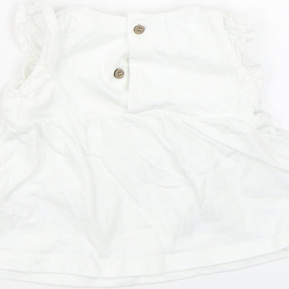 TU Girls White   Tank Dress  Size 3-6 Months  - Rabbits