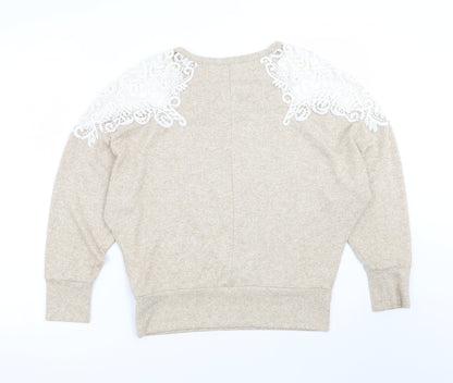 Dorothy Perkins Womens Beige   Pullover Jumper Size 10