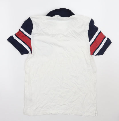 ASOS Mens White Striped   Polo Size S