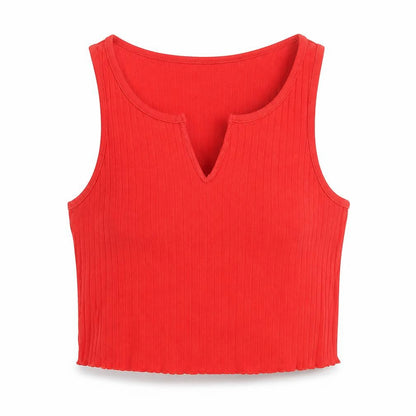 Womens UK Size 6 Topshop Red Basic T-Shirt