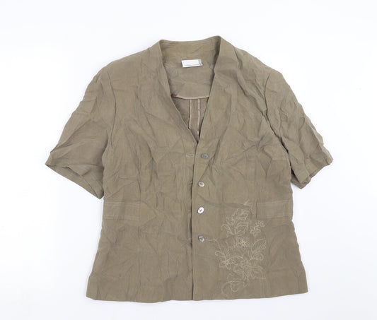 Country Casuals Womens Green   Jacket  Size 10  - Floral embroidery