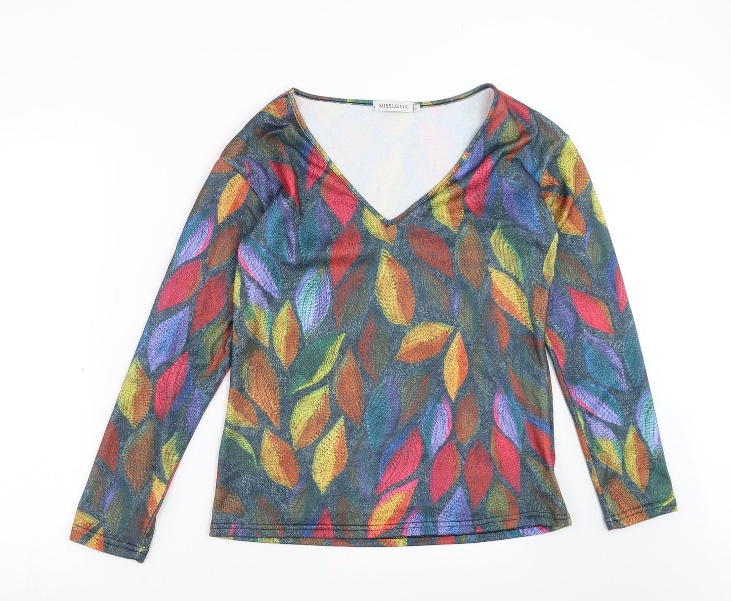MissLook Womens Multicoloured Geometric  Basic T-Shirt Size S