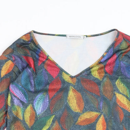 MissLook Womens Multicoloured Geometric  Basic T-Shirt Size S