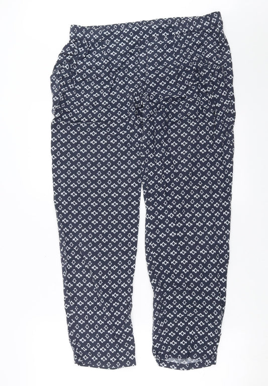 Betty Barclay Womens Blue Geometric  Trousers  Size 34 in L29 in