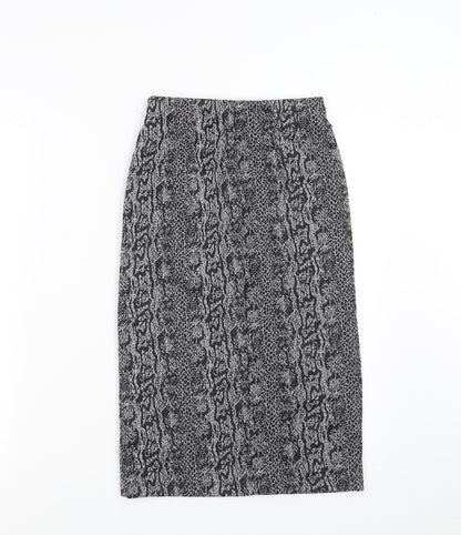Stradivarius Womens Grey Animal Print  Straight & Pencil Skirt Size S
