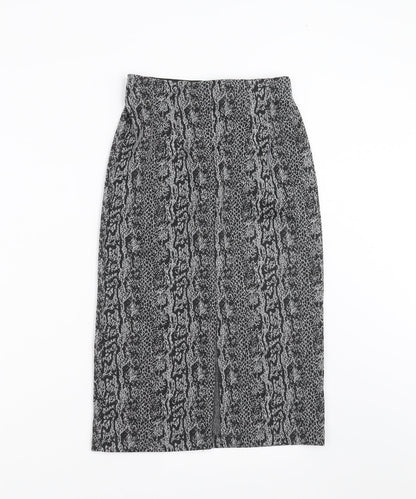 Stradivarius Womens Grey Animal Print  Straight & Pencil Skirt Size S
