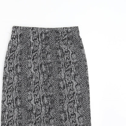 Stradivarius Womens Grey Animal Print  Straight & Pencil Skirt Size S