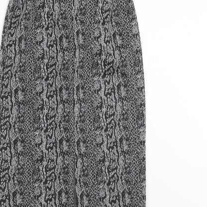 Stradivarius Womens Grey Animal Print  Straight & Pencil Skirt Size S