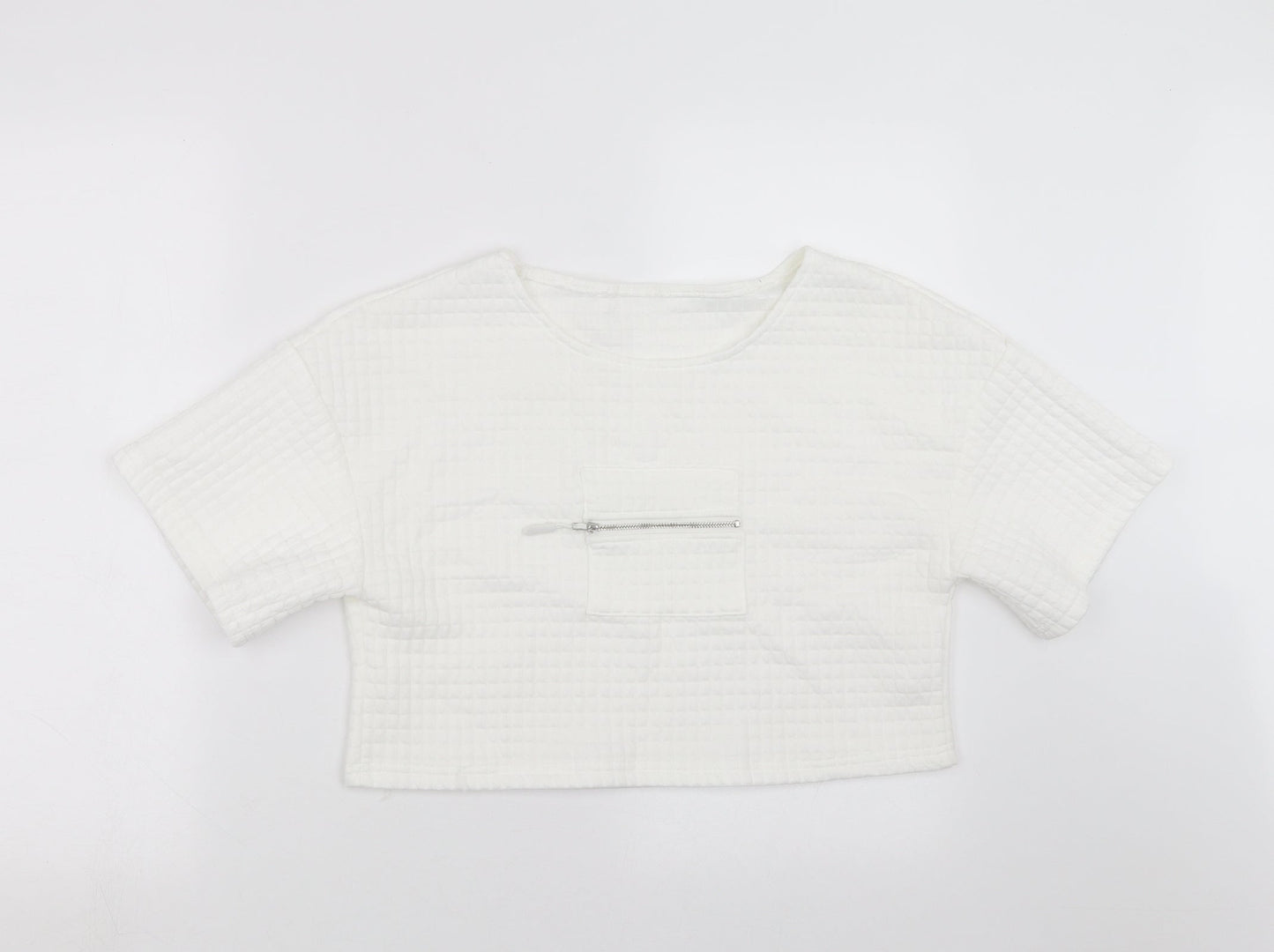 Womens UK Size S Preworn White Pullover Jumper