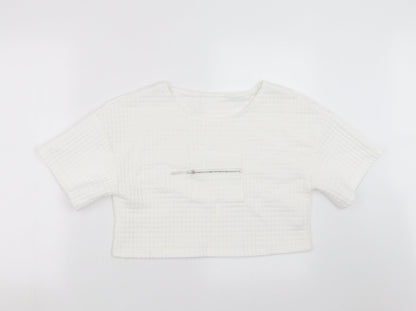 Womens UK Size S Preworn White Pullover Jumper