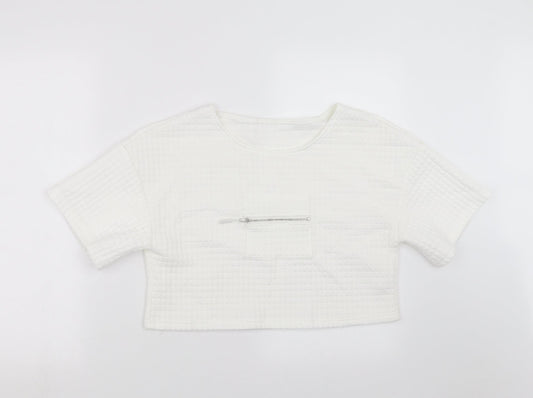 Womens UK Size S Preworn White Pullover Jumper