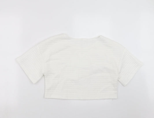 Womens UK Size S Preworn White Pullover Jumper