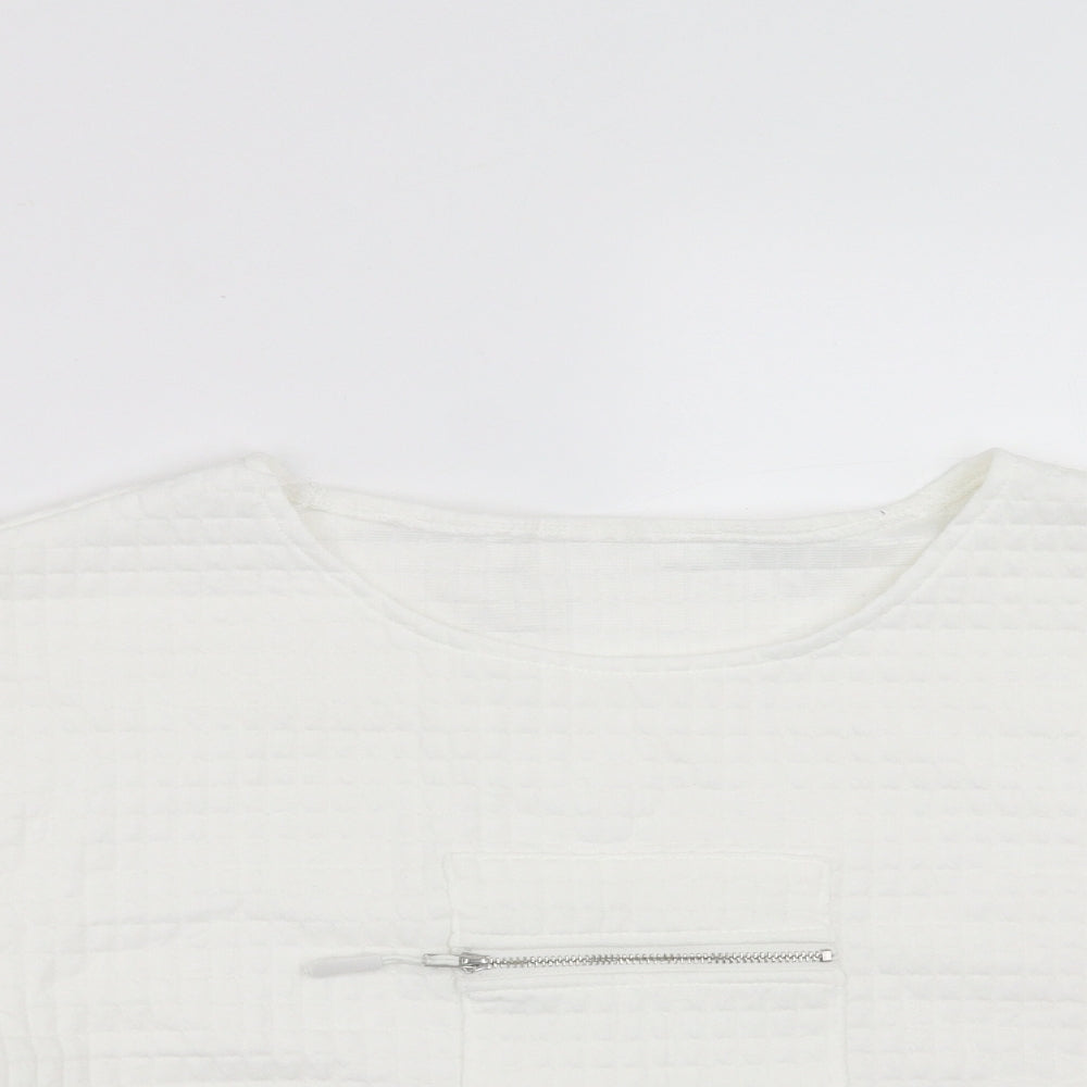 Womens UK Size S Preworn White Pullover Jumper
