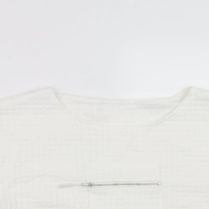 Womens UK Size S Preworn White Pullover Jumper