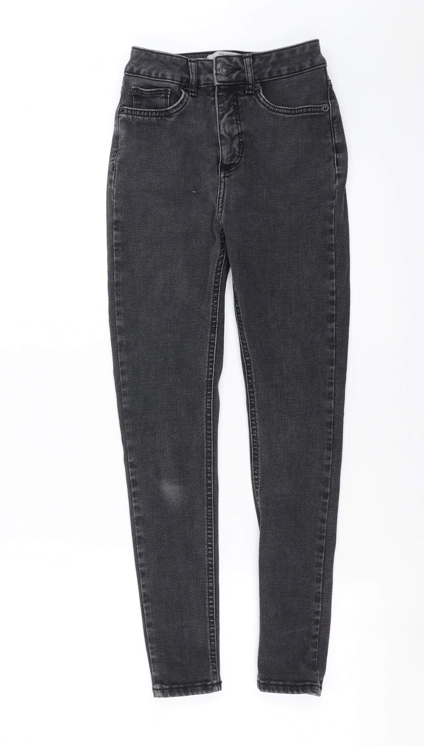 New Look Womens Grey  Denim Skinny Jeans Size 6 L25 in