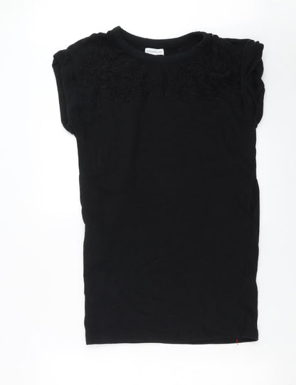 Moss Copenhagen Womens Black   Pullover Sweatshirt Size S  - Embroidered detail