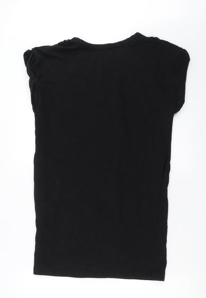 Moss Copenhagen Womens Black   Pullover Sweatshirt Size S  - Embroidered detail