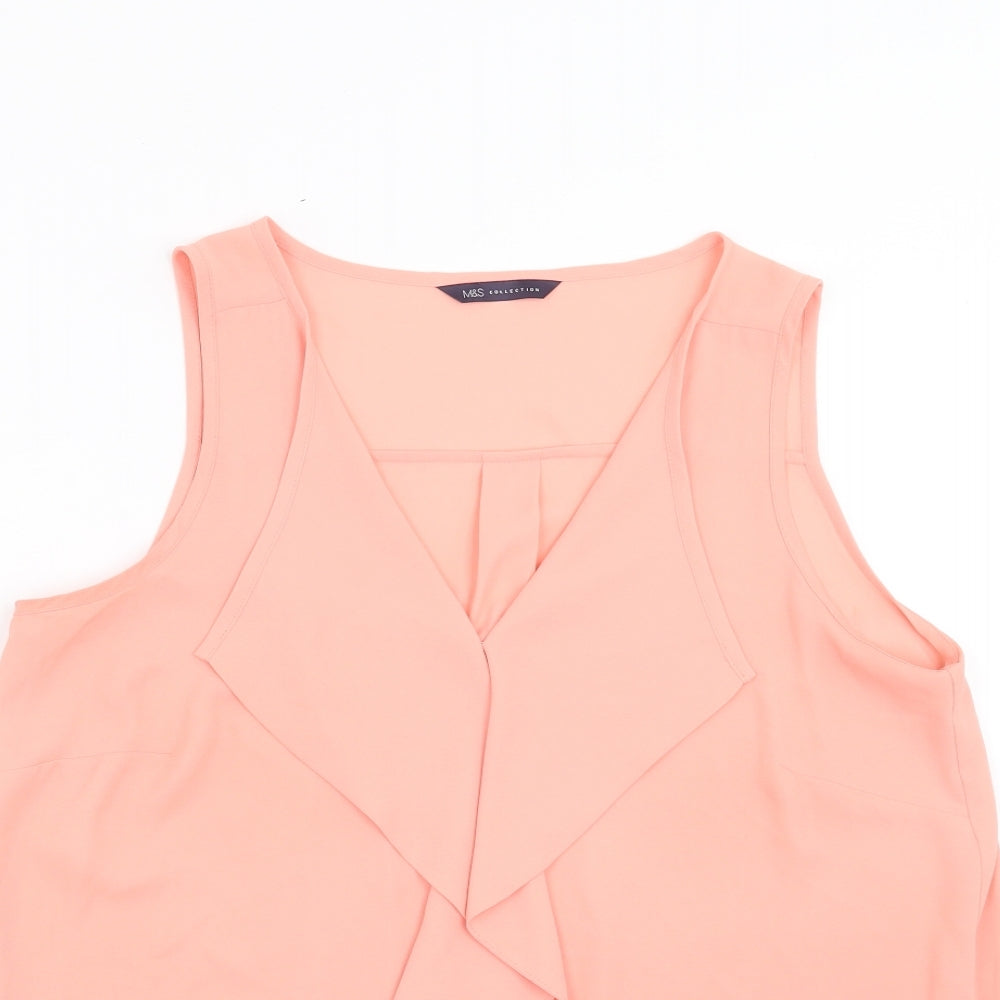 Womens UK Size 10 Marks and Spencer Pink Basic Blouse