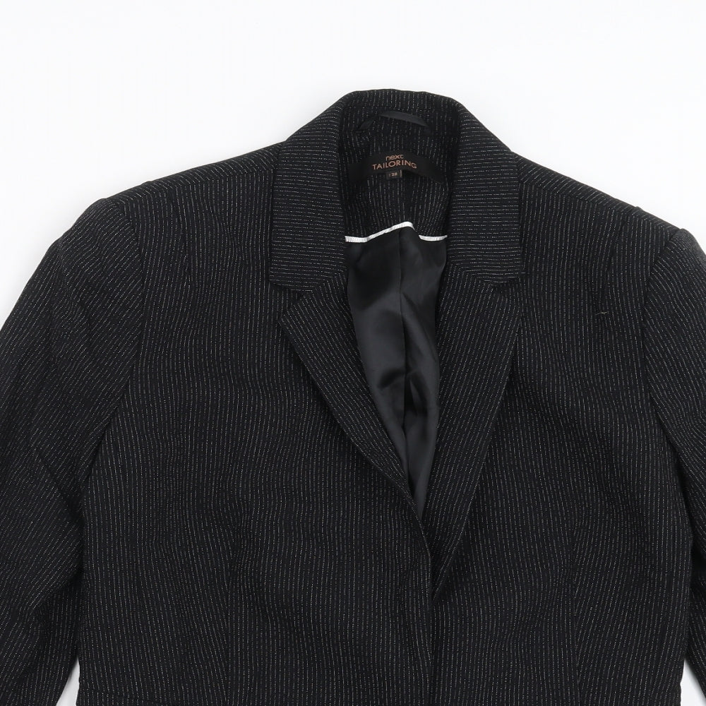 NEXT Womens Black Striped  Jacket Suit Jacket Size 12