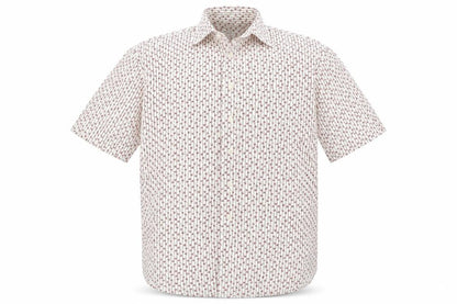 Mens UK Size L Water Game White  Button-Up Short Sleeve Casual Shirt
