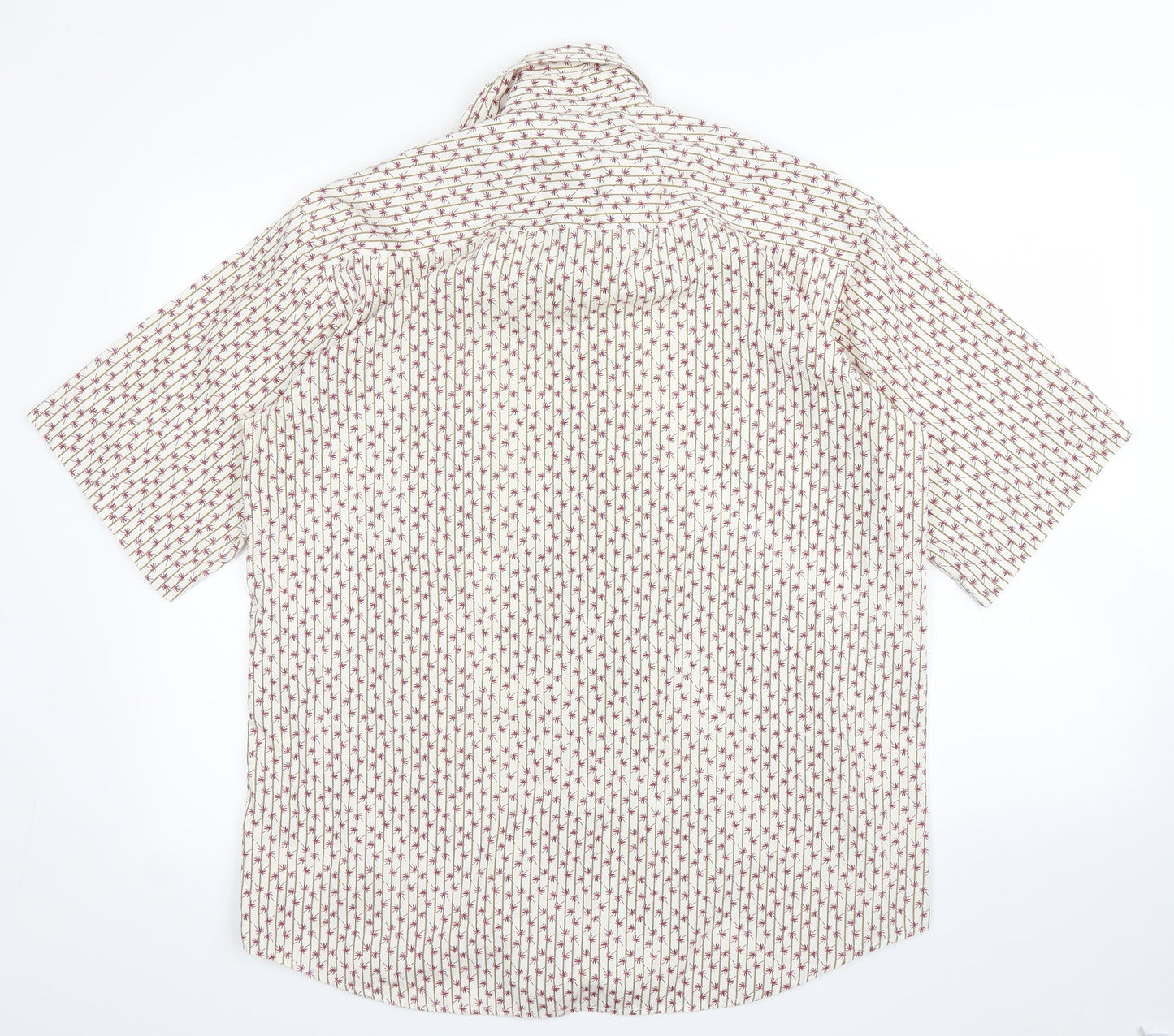 Water Game Mens White Striped   Button-Up Size L