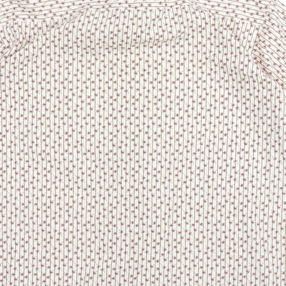 Water Game Mens White Striped   Button-Up Size L