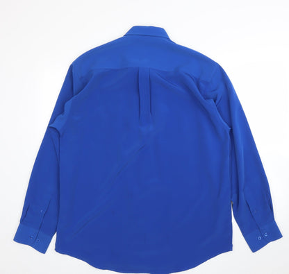 Tom Hagan Mens Blue    Button-Up Size L