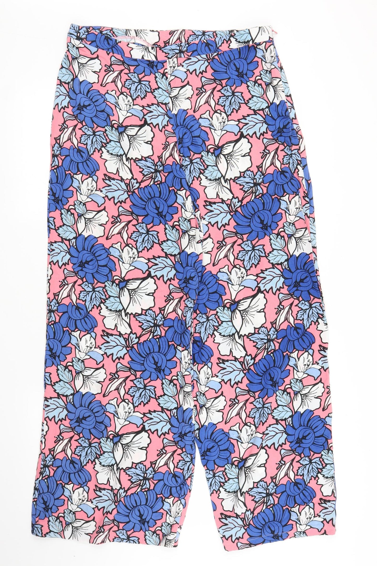 Select Womens Blue Floral  Bloomer Trousers Size 12 L27 in