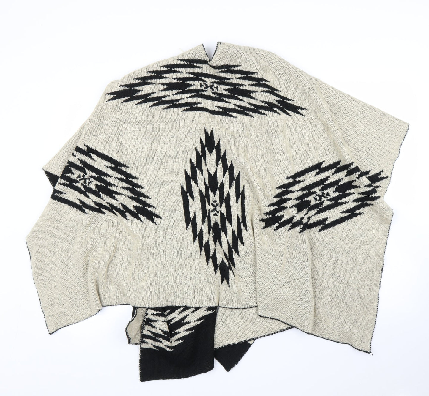 Womens UK Size One Size Preworn Beige Cape Jumper
