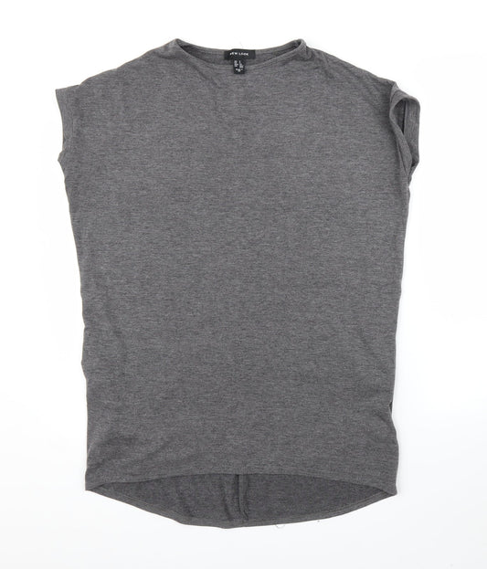 Womens UK Size S New Look Grey Tunic Blouse