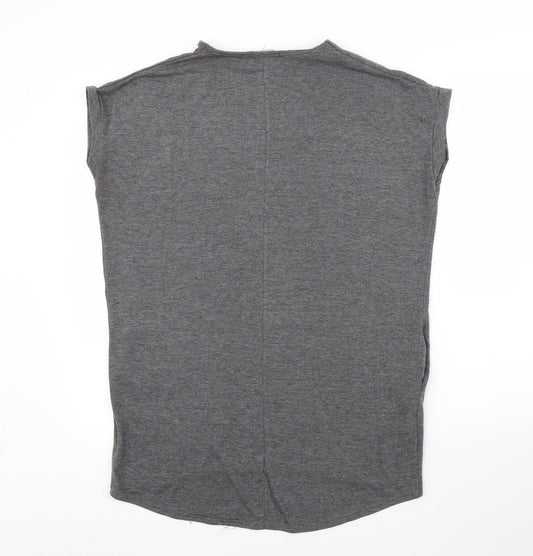 Womens UK Size S New Look Grey Tunic Blouse